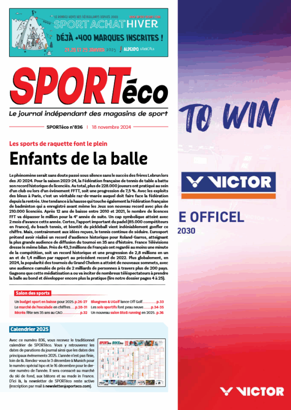 Couv SPORTeco 836 du 18 novembre 2024